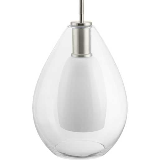 Progress Lighting Carillon Collection One-Light Pendant Brushed Nickel (P500438-009)