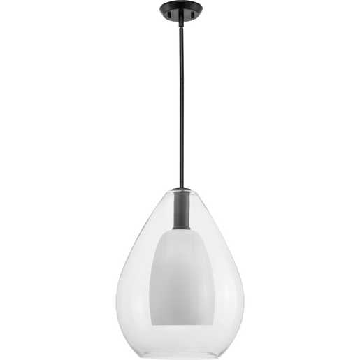 Progress Lighting Carillon Collection One-Light Pendant Matte Black (P500439-31M)