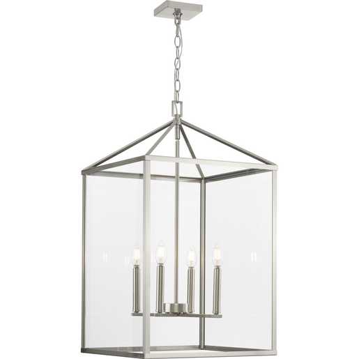 Progress Lighting Hillcrest Collection Four-Light Foyer Fixture Brushed Nickel (P500441-009)