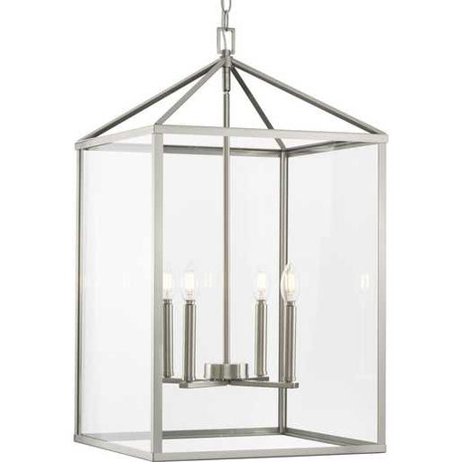 Progress Lighting Hillcrest Collection Four-Light Foyer Fixture Brushed Nickel (P500441-009)