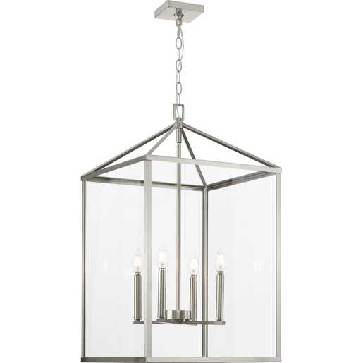 Progress Lighting Hillcrest Collection Four-Light Foyer Fixture Brushed Nickel (P500441-009)