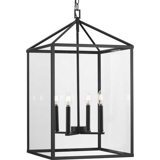 Progress Lighting Hillcrest Collection Four-Light Foyer Fixture Matte Black (P500441-31M)