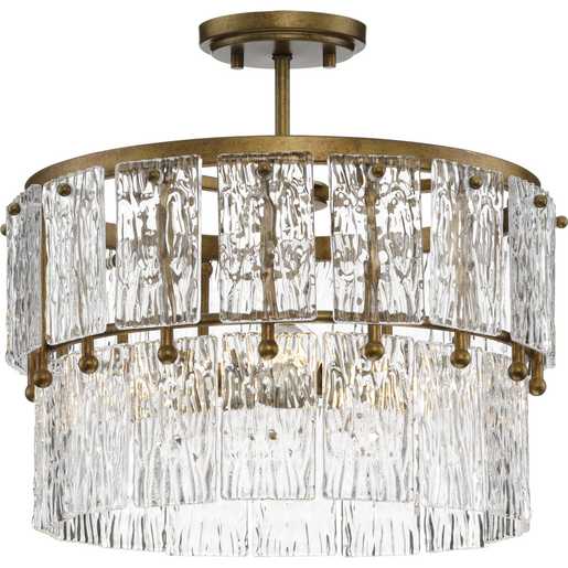 Progress Lighting Chevall Collection Three-Light Pendant Gold Ombre (P500443-204)