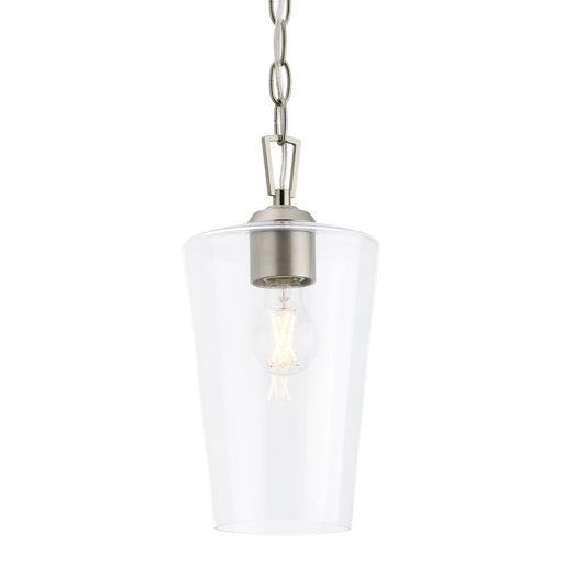 Progress Lighting 94500506009 Celino Collection 1-Light Mini-Pendant Brushed Nickel With Clear Glass Shade (P500506-009)