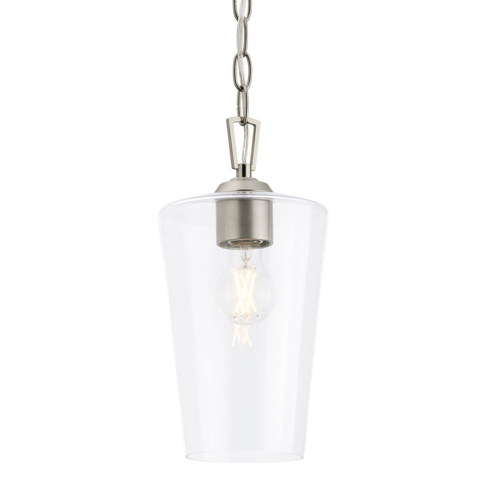 Progress Lighting 94500506009 Celino Collection 1-Light Mini-Pendant Brushed Nickel With Clear Glass Shade (P500506-009)