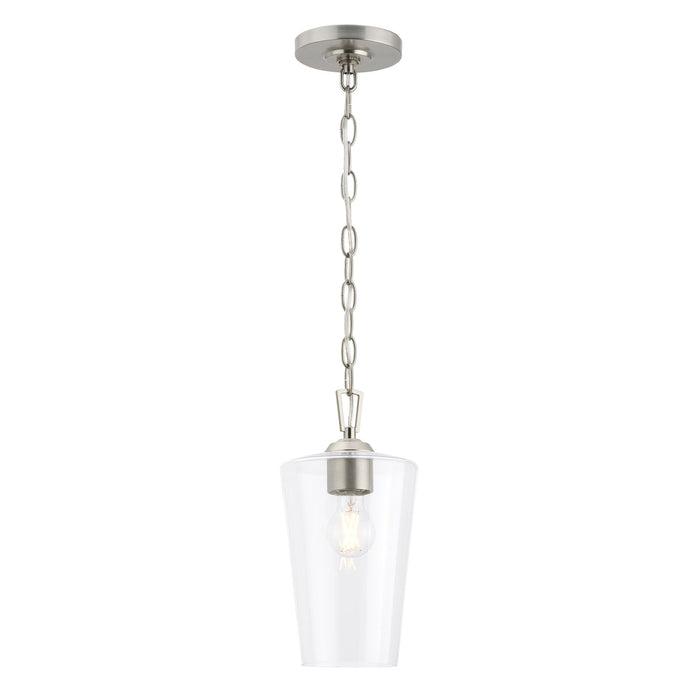 Progress Lighting 94500506009 Celino Collection 1-Light Mini-Pendant Brushed Nickel With Clear Glass Shade (P500506-009)