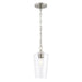 Progress Lighting 94500506009 Celino Collection 1-Light Mini-Pendant Brushed Nickel With Clear Glass Shade (P500506-009)