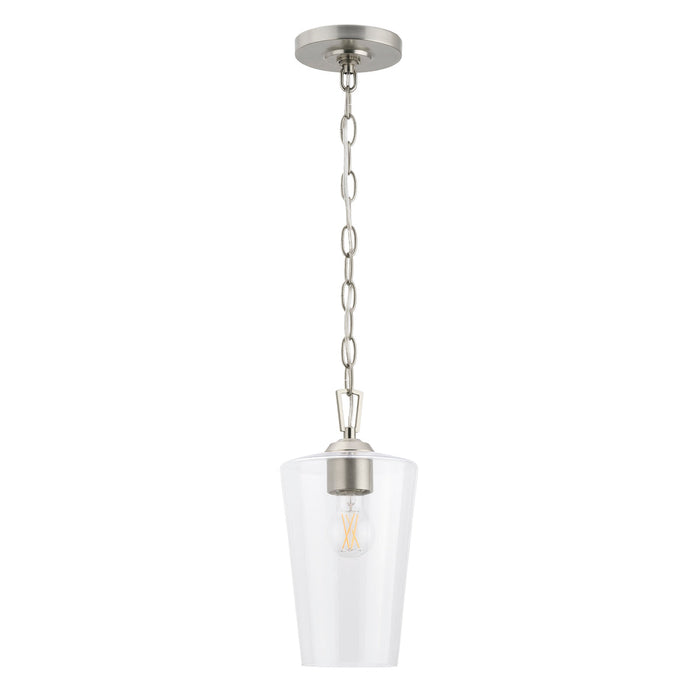 Progress Lighting 94500506009 Celino Collection 1-Light Mini-Pendant Brushed Nickel With Clear Glass Shade (P500506-009)