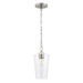 Progress Lighting 94500506009 Celino Collection 1-Light Mini-Pendant Brushed Nickel With Clear Glass Shade (P500506-009)