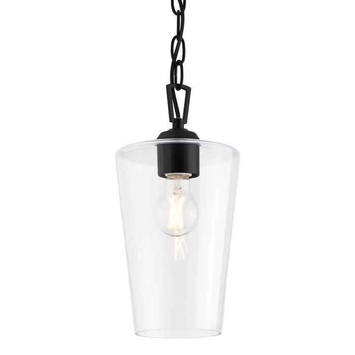 Progress Lighting 94500506031 Celino Collection 1-Light Mini-Pendant Black With Clear Glass Shade (P500506-031)