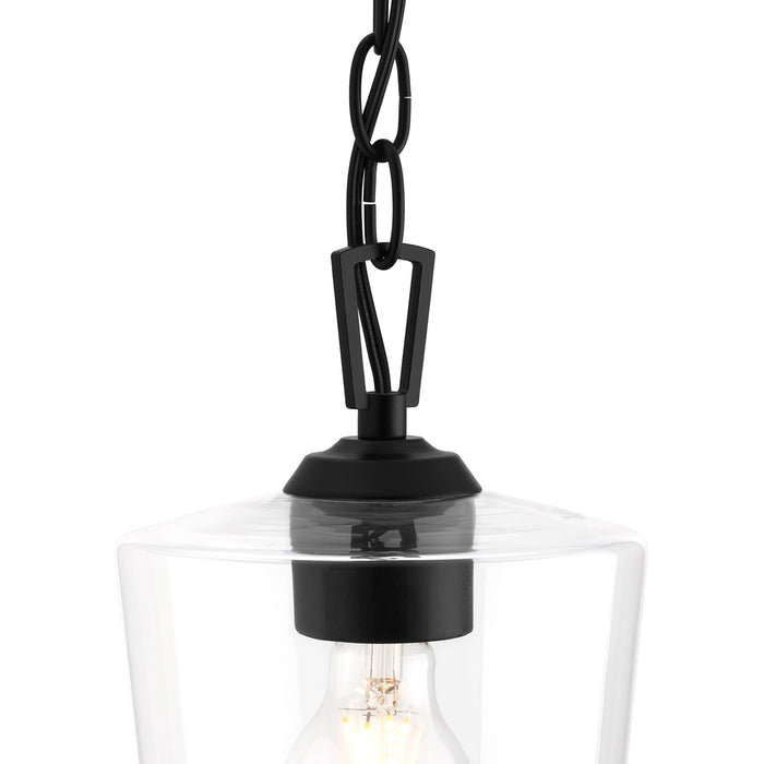 Progress Lighting 94500506031 Celino Collection 1-Light Mini-Pendant Black With Clear Glass Shade (P500506-031)