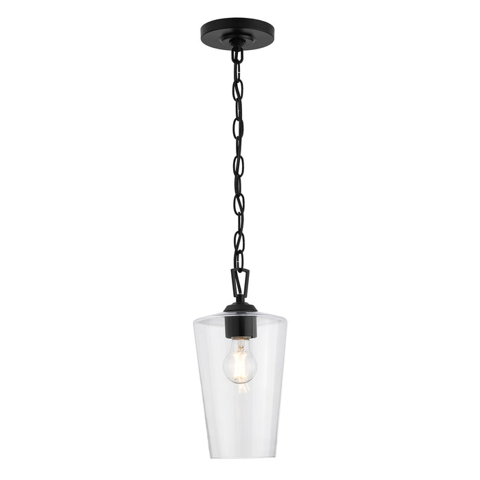 Progress Lighting 94500506031 Celino Collection 1-Light Mini-Pendant Black With Clear Glass Shade (P500506-031)