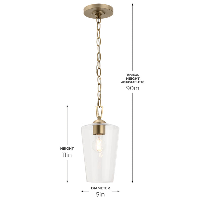 Progress Lighting 94500506177 Celino Collection 1-Light Mini-Pendant Champagne Bronze With Clear Glass Shade (P500506-177)