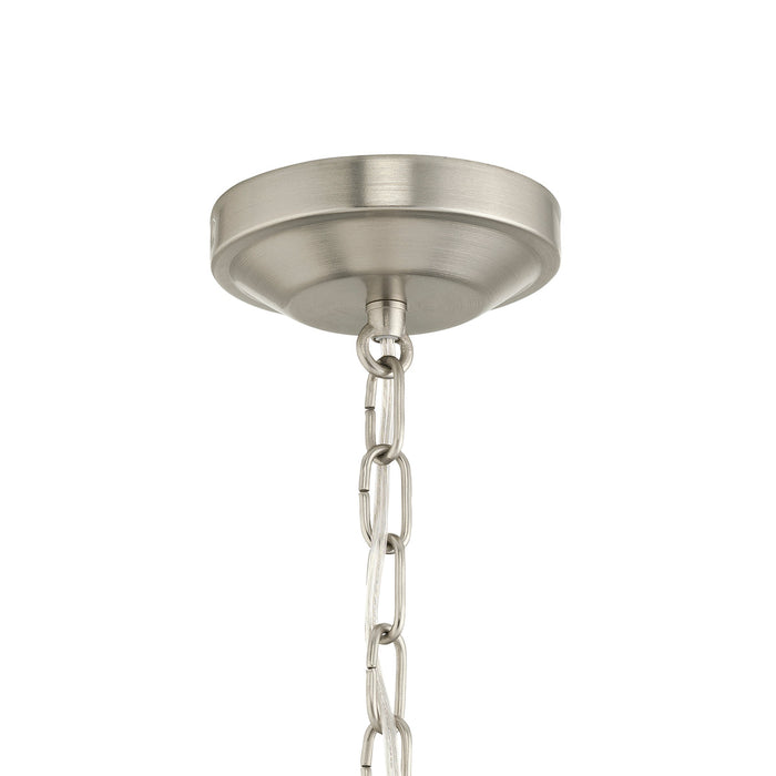 Progress Lighting 94500507009 Lieon Collection 3-Light Semi-Flush Convertible Light Brushed Nickel With White Glass Shade (P500507-009)
