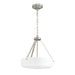 Progress Lighting 94500507009 Lieon Collection 3-Light Semi-Flush Convertible Light Brushed Nickel With White Glass Shade (P500507-009)