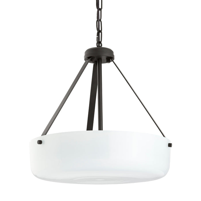 Progress Lighting 94500507020 Lieon Collection 3-Light Semi-Flush Convertible Light Antique Bronze With White Glass Shade (P500507-020)