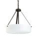 Progress Lighting 94500507020 Lieon Collection 3-Light Semi-Flush Convertible Light Antique Bronze With White Glass Shade (P500507-020)