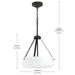 Progress Lighting 94500507020 Lieon Collection 3-Light Semi-Flush Convertible Light Antique Bronze With White Glass Shade (P500507-020)