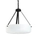 Progress Lighting 94500507031 Lieon Collection 3-Light Semi-Flush Convertible Light Black With White Glass Shade (P500507-031)