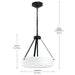Progress Lighting 94500507031 Lieon Collection 3-Light Semi-Flush Convertible Light Black With White Glass Shade (P500507-031)