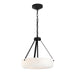 Progress Lighting 94500507031 Lieon Collection 3-Light Semi-Flush Convertible Light Black With White Glass Shade (P500507-031)