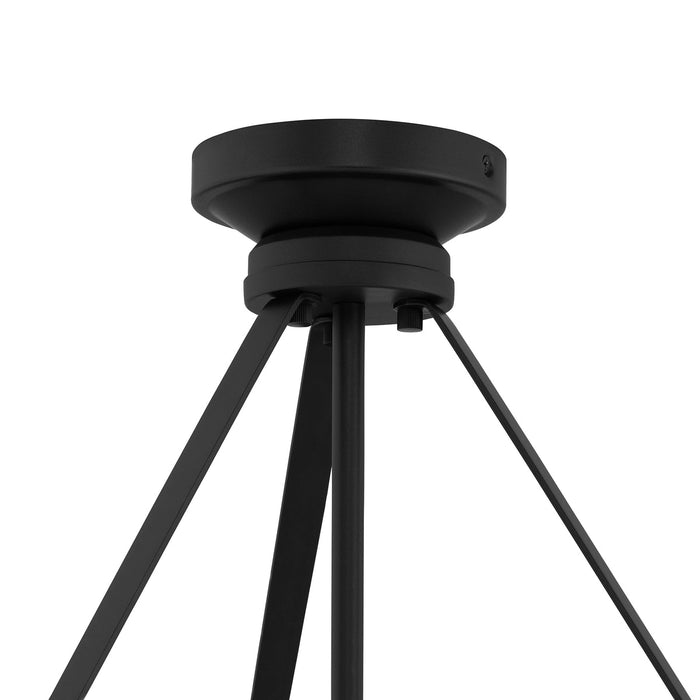 Progress Lighting 94500507031 Lieon Collection 3-Light Semi-Flush Convertible Light Black With White Glass Shade (P500507-031)