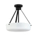 Progress Lighting 94500507031 Lieon Collection 3-Light Semi-Flush Convertible Light Black With White Glass Shade (P500507-031)