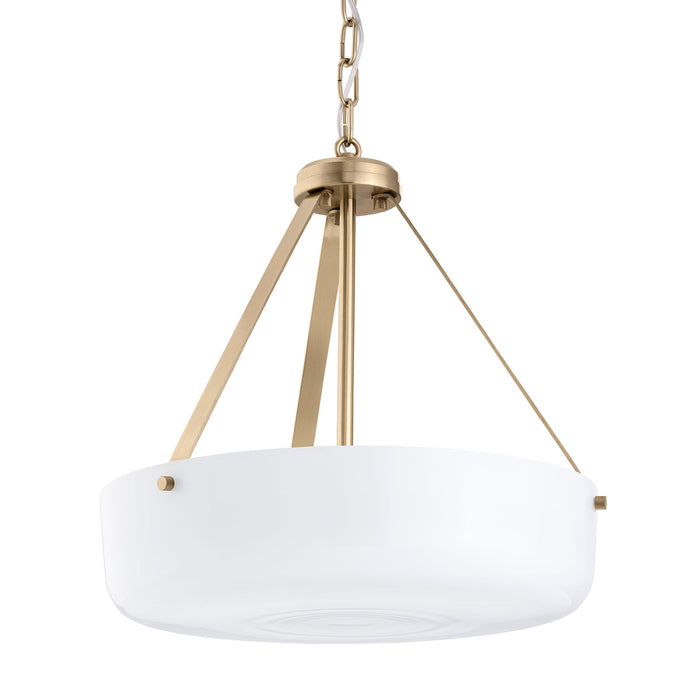 Progress Lighting 94500507177 Lieon Collection 3-Light Semi-Flush Convertible Light Champagne Bronze With White Glass Shade (P500507-177)