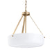 Progress Lighting 94500507177 Lieon Collection 3-Light Semi-Flush Convertible Light Champagne Bronze With White Glass Shade (P500507-177)