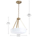 Progress Lighting 94500507177 Lieon Collection 3-Light Semi-Flush Convertible Light Champagne Bronze With White Glass Shade (P500507-177)