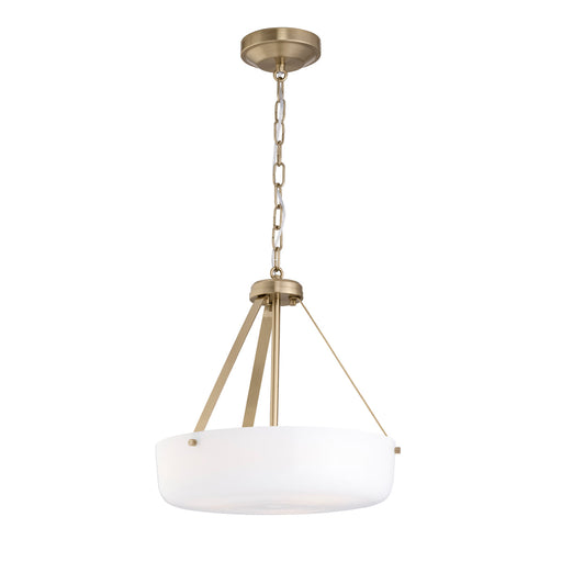 Progress Lighting 94500507177 Lieon Collection 3-Light Semi-Flush Convertible Light Champagne Bronze With White Glass Shade (P500507-177)