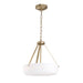 Progress Lighting 94500507177 Lieon Collection 3-Light Semi-Flush Convertible Light Champagne Bronze With White Glass Shade (P500507-177)