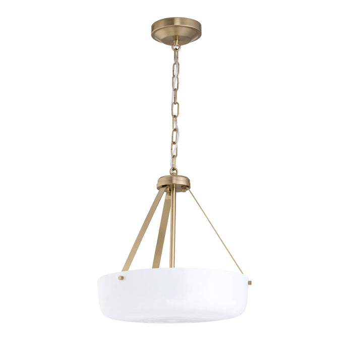 Progress Lighting 94500507177 Lieon Collection 3-Light Semi-Flush Convertible Light Champagne Bronze With White Glass Shade (P500507-177)