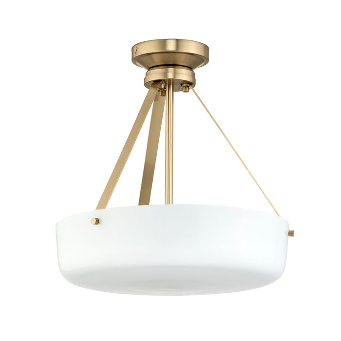 Progress Lighting 94500507177 Lieon Collection 3-Light Semi-Flush Convertible Light Champagne Bronze With White Glass Shade (P500507-177)