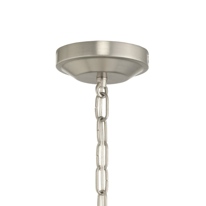 Progress Lighting 94500508009 Lieon Collection 3-Light Large Semi-Flush Convertible Light Brushed Nickel With White Glass Shade (P500508-009)