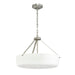 Progress Lighting 94500508009 Lieon Collection 3-Light Large Semi-Flush Convertible Light Brushed Nickel With White Glass Shade (P500508-009)