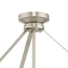 Progress Lighting 94500508009 Lieon Collection 3-Light Large Semi-Flush Convertible Light Brushed Nickel With White Glass Shade (P500508-009)