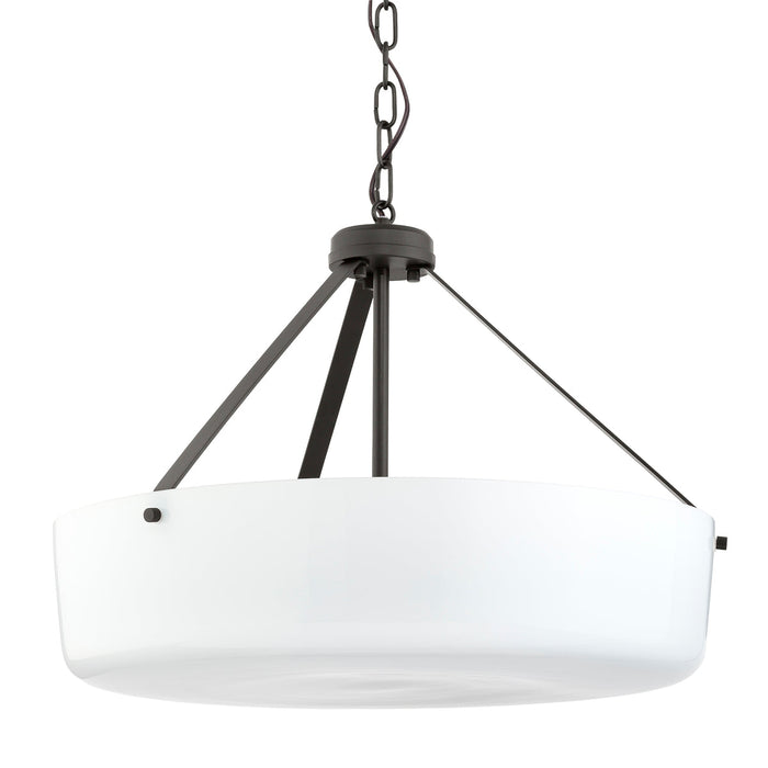 Progress Lighting 94500508020 Lieon Collection 3-Light Large Semi-Flush Convertible Light Antique Bronze With White Glass Shade (P500508-020)