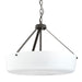 Progress Lighting 94500508020 Lieon Collection 3-Light Large Semi-Flush Convertible Light Antique Bronze With White Glass Shade (P500508-020)
