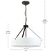 Progress Lighting 94500508020 Lieon Collection 3-Light Large Semi-Flush Convertible Light Antique Bronze With White Glass Shade (P500508-020)
