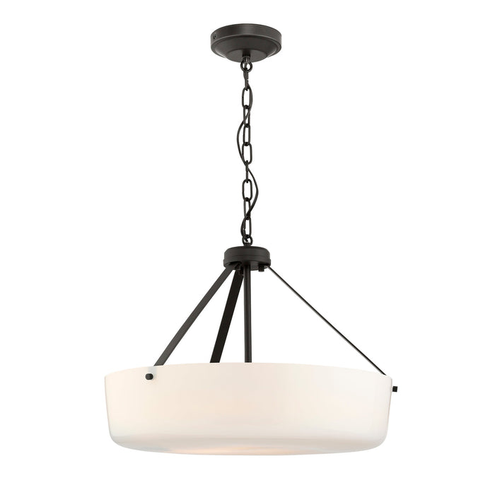 Progress Lighting 94500508020 Lieon Collection 3-Light Large Semi-Flush Convertible Light Antique Bronze With White Glass Shade (P500508-020)