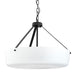 Progress Lighting 94500508031 Lieon Collection 3-Light Large Semi-Flush Convertible Light Black With White Glass Shade (P500508-031)