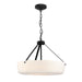 Progress Lighting 94500508031 Lieon Collection 3-Light Large Semi-Flush Convertible Light Black With White Glass Shade (P500508-031)