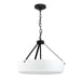 Progress Lighting 94500508031 Lieon Collection 3-Light Large Semi-Flush Convertible Light Black With White Glass Shade (P500508-031)
