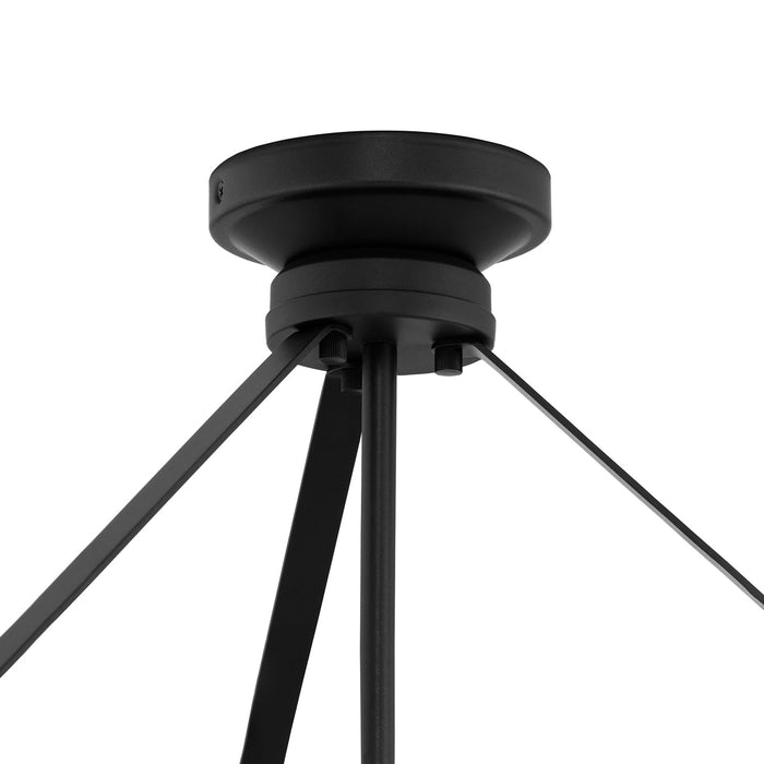Progress Lighting 94500508031 Lieon Collection 3-Light Large Semi-Flush Convertible Light Black With White Glass Shade (P500508-031)