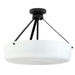 Progress Lighting 94500508031 Lieon Collection 3-Light Large Semi-Flush Convertible Light Black With White Glass Shade (P500508-031)