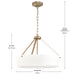 Progress Lighting 94500508177 Lieon Collection 3-Light Large Semi-Flush Convertible Light Champagne Bronze With White Glass Shade (P500508-177)