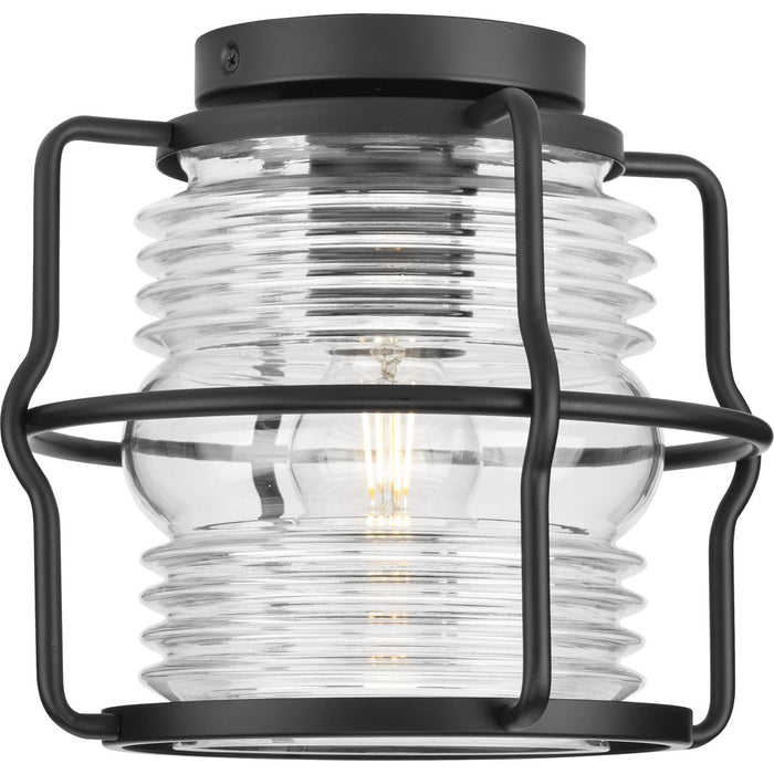 Progress Lighting Keegan Collection One-Light Flush Mount Outdoor Fixture Matte Black (P550133-31M)