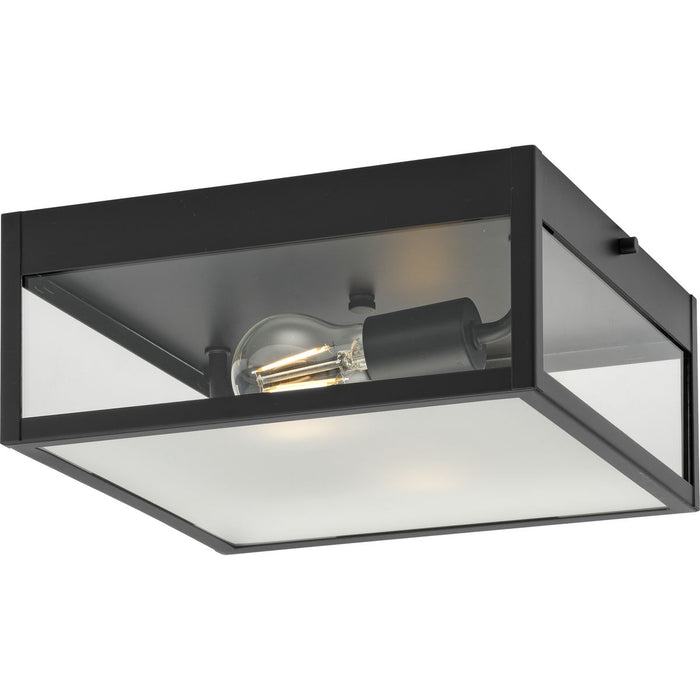 Progress Lighting Parrish Collection Two-Light Flush Mount Outdoor Fixture Matte Black (P550136-31M)