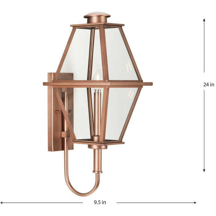 Progress Lighting Bradshaw Collection One-Light Wall Lantern Outdoor Fixture Antique Copper (Painted) (P560348-169)